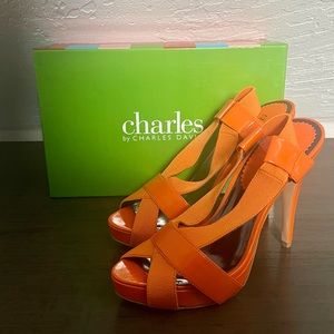 Orange pumps